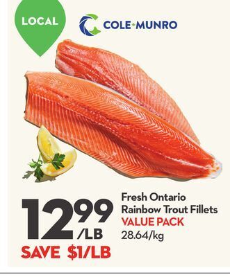 Longo's Fresh ontario rainbow trout fillets offer