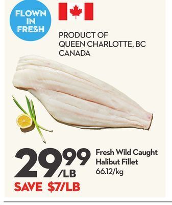 Longo's Fresh wild caught halibut fillet offer