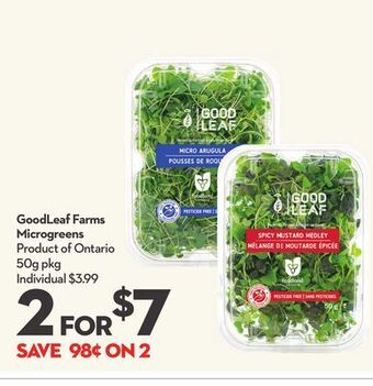 Longo's Goodleaf farms microgreens offer