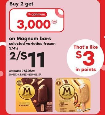 Loblaws Magnum bars, 3/4's offer