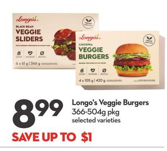 Longo's Longo's veggie burgers offer
