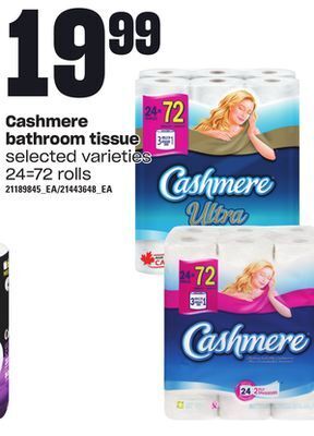 Loblaws Cashmere bathroom tissue, 24=72 rolls offer