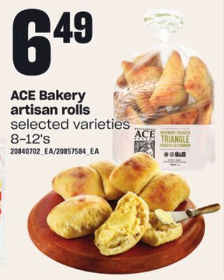 Loblaws Ace bakery artisan rolls, 8-12's offer