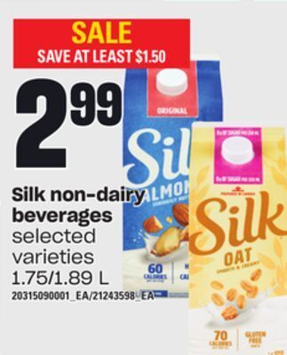 Loblaws Silk non-dairy beverages, 1.75/1.89 l offer