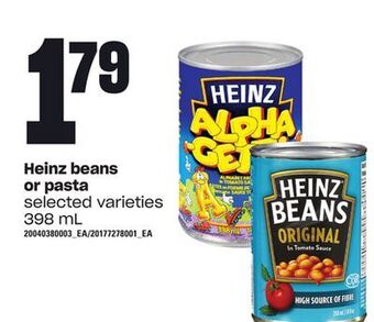 Loblaws Heinz beans or pasta, 398 ml offer