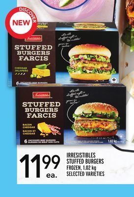 Metro Irresistibles stuffed burgers offer
