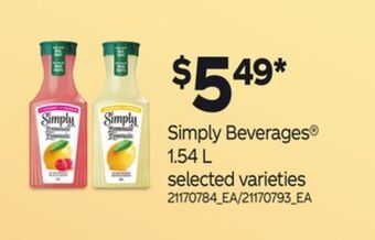 Loblaws Simply beverages®, 1.54 l offer