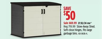Canadian Tire Stow-away shed offer