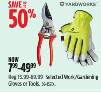 Canadian Tire Yardworks selected work/gardening gloves or tools offer