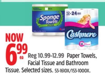 Canadian Tire Paper towels, facial tissue and bathroom tissue offer