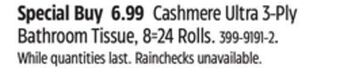 Canadian Tire Cashmere ultra 3-ply bathroom tissue, 8=24 rolls offer