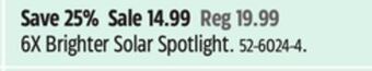 Canadian Tire Noma 6x brighter solar spotlight offer