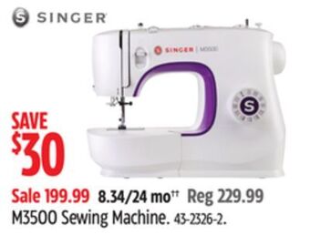 Canadian Tire Singer m3500 sewing machine offer