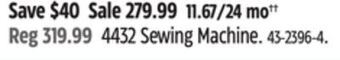 Canadian Tire Singer 4432 sewing machine offer