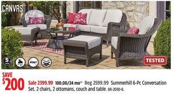 Canadian Tire Canvas summerhill 6-pc conversation set offer