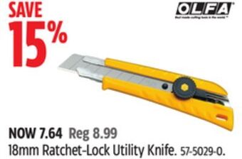 Canadian Tire Olfa 18mm ratchet-lock utility knife offer