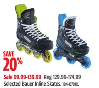 Canadian Tire Selected bauer inline skates offer