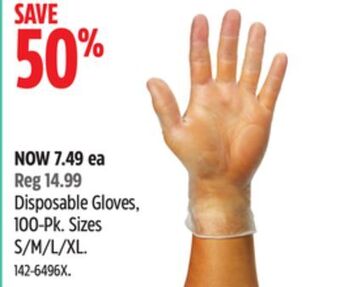 Canadian Tire Disposable gloves, 100-pk offer