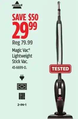 Canadian Tire Bissell magic vac® lightweight stick vac offer