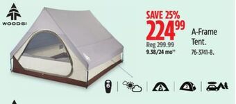 Canadian Tire Woods a-frame tent offer