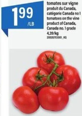 Maxi tomatoes on the vine offer