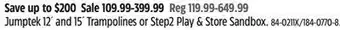 Canadian Tire Jumptek 12' and 15' trampolines or step2 play & store sandbox offer