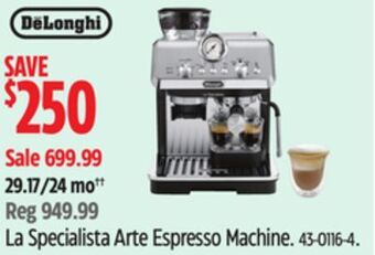 Canadian Tire Delonghi la specialista arte espresso machine offer
