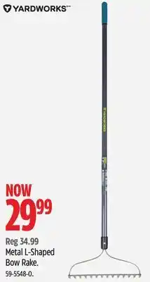 Canadian Tire Yardworks metal l-shaped bow rake offer