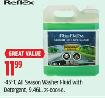 Canadian Tire Reflex -45°c all season washer fluid with detergent, 9.46 l offer