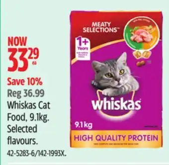 Canadian Tire Whiskas cat food, 9.1 kg offer