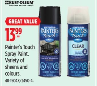 Canadian Tire Rust-oleum painter's touch spray paint offer