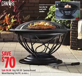 Canadian Tire Canvas savona round wood burning fire pit offer