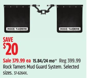 Canadian Tire Rock tamers mud guard system offer