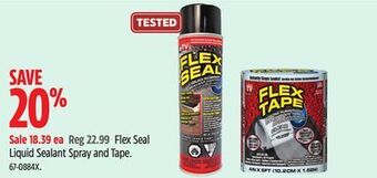 Canadian Tire Flex seal liquid sealant spray and tape offer