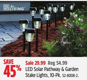 Canadian Tire For living led solar pathway & garden stake lights, 10-pk offer