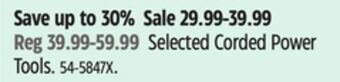 Canadian Tire Certified selected corded power tools offer