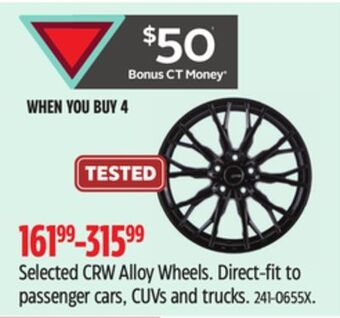 Canadian Tire Selected crw alloy wheels offer