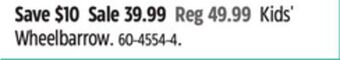 Canadian Tire Yardworks kids' wheelbarrow offer