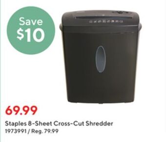 Staples Staples 8-sheet cross-cut shredder offer