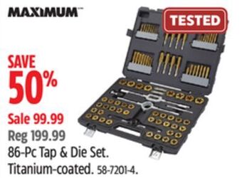 Canadian Tire Maximum 86-pc tap & die set offer