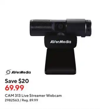 Staples Aver media cam 313 live streamer webcam offer