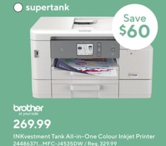 Staples Brother inkvestment tank all-in-one colour inkjet printer offer