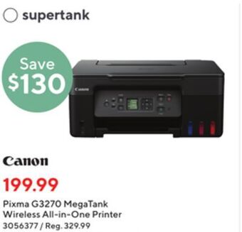 Staples Canon pixma g3270 megatank wireless all-in-one printer offer