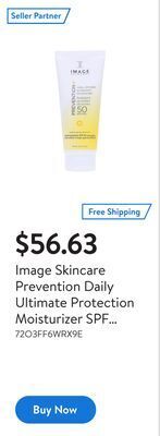 Walmart Image skincare prevention daily ultimate protection moisturizer spf 50 32 oz offer