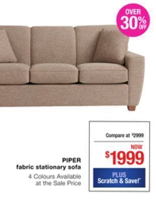 La Z Boy Piper fabric stationary sofa offer