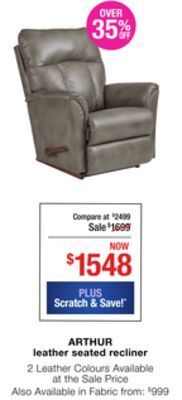 La Z Boy Arthur leather seated recliner offer