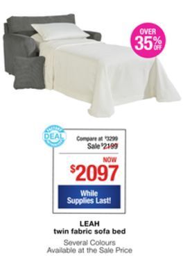 La Z Boy Leah twin fabric sofa bed offer