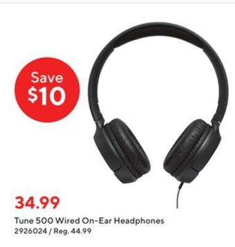 Staples Jbl tune 500 wired on-ear headphones offer