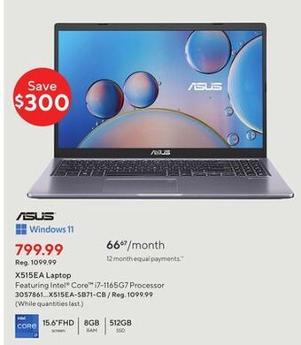 Staples Asus x515ea laptop offer