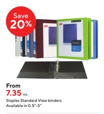 Staples Staples standard view binders offer